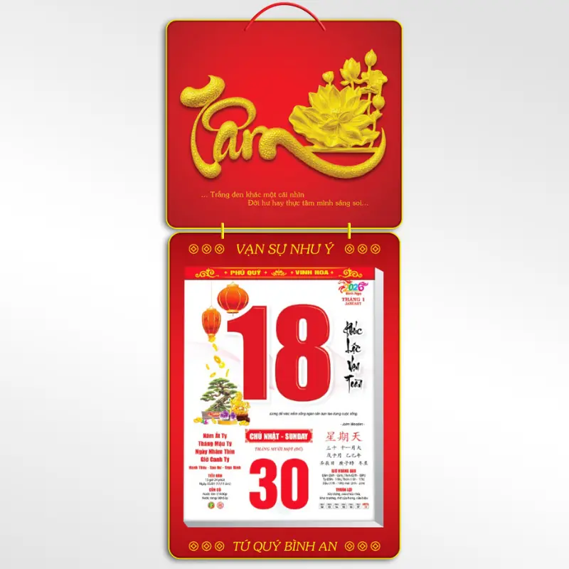 quà tặng lịch treo tường